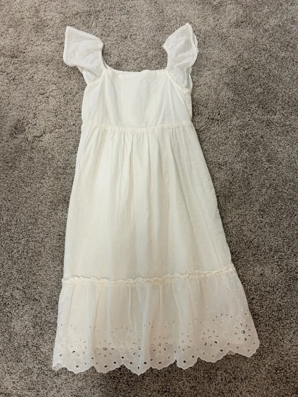 Classic White Eyelet Ruffle Dress